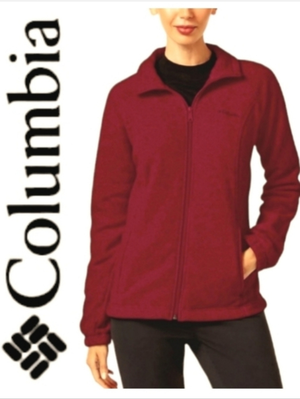 Columbia Benton Springs Fleece Jacket Full Zip Brick Red Sz XLP Cabincore Active